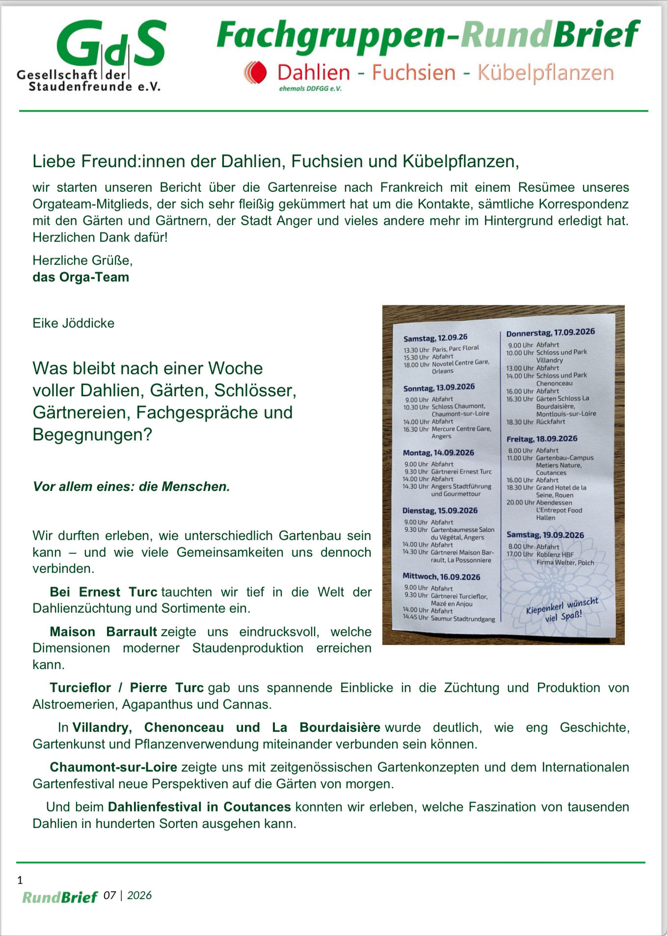 Aktueller Rundbrief